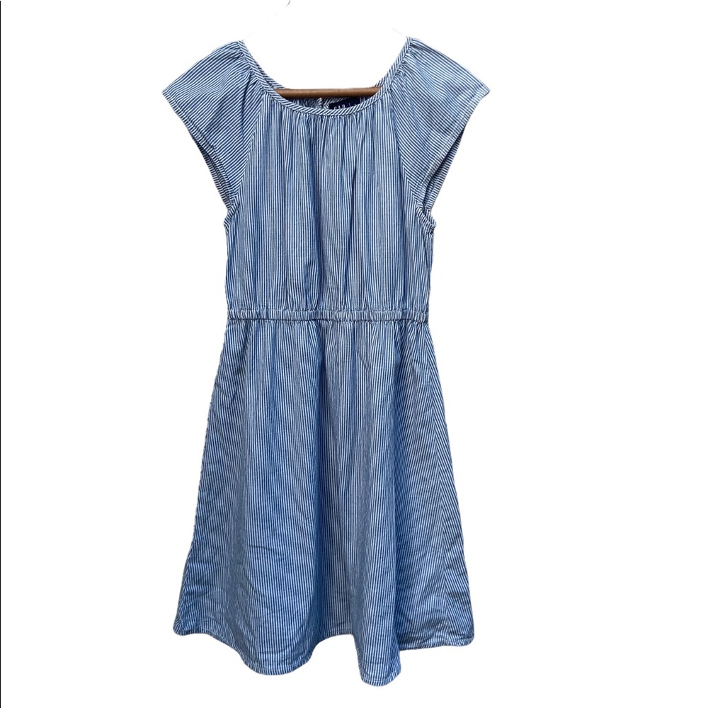 EUC. GAP Denim Dress. Blue/White Striped.